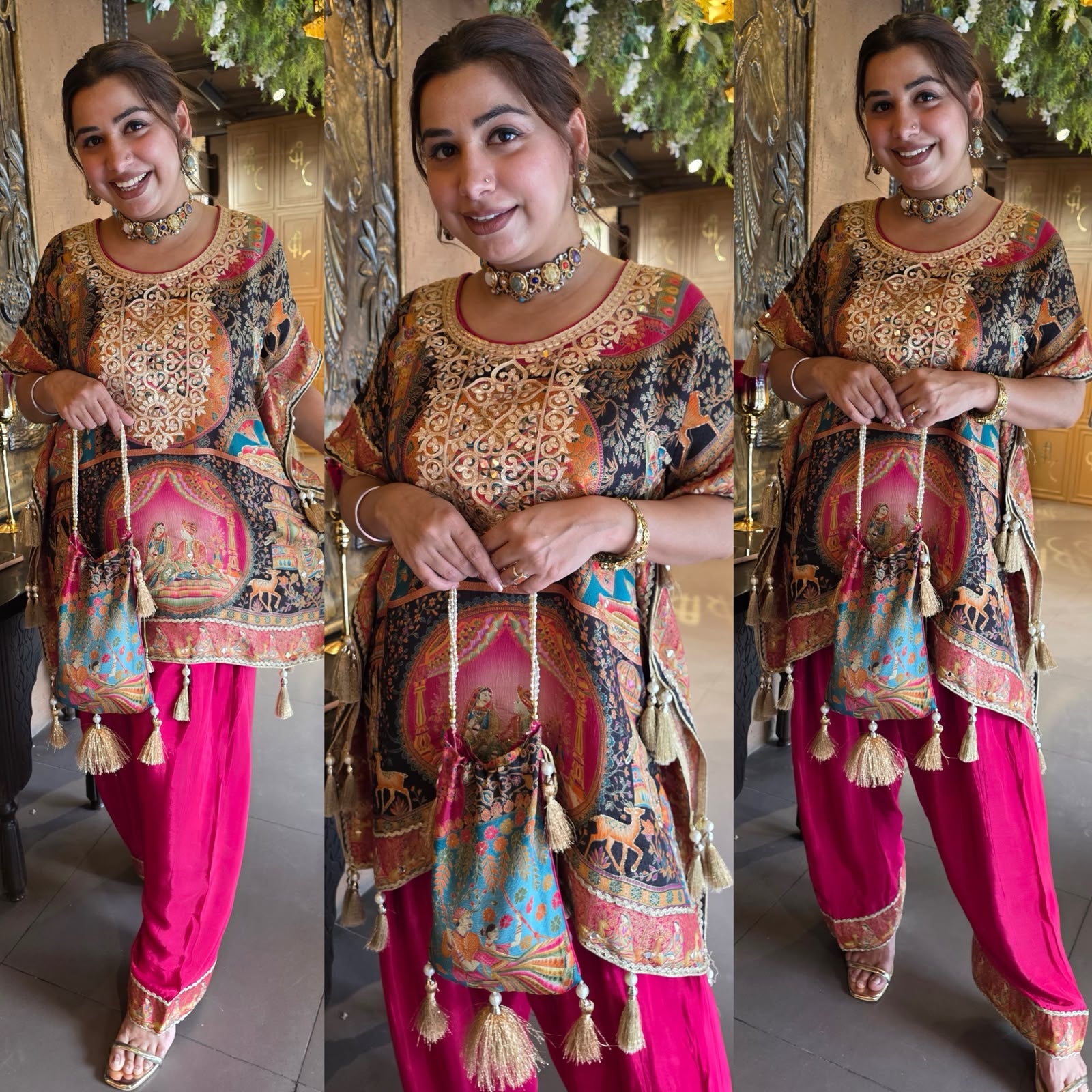 Multicolor Heritage woven Kaftan Set