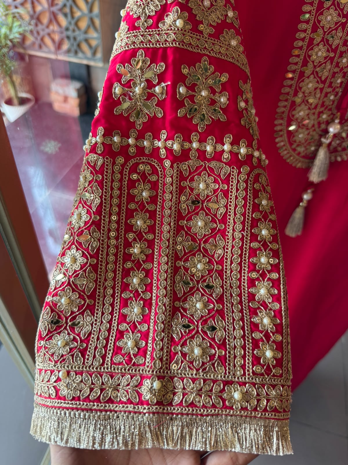 Hand Embroidered Straight Suit Set with Bottoms
