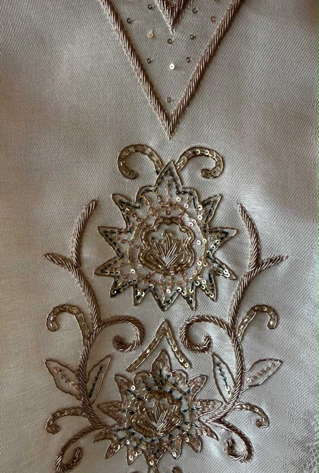 Ivory Printed & Embellished Suit Set