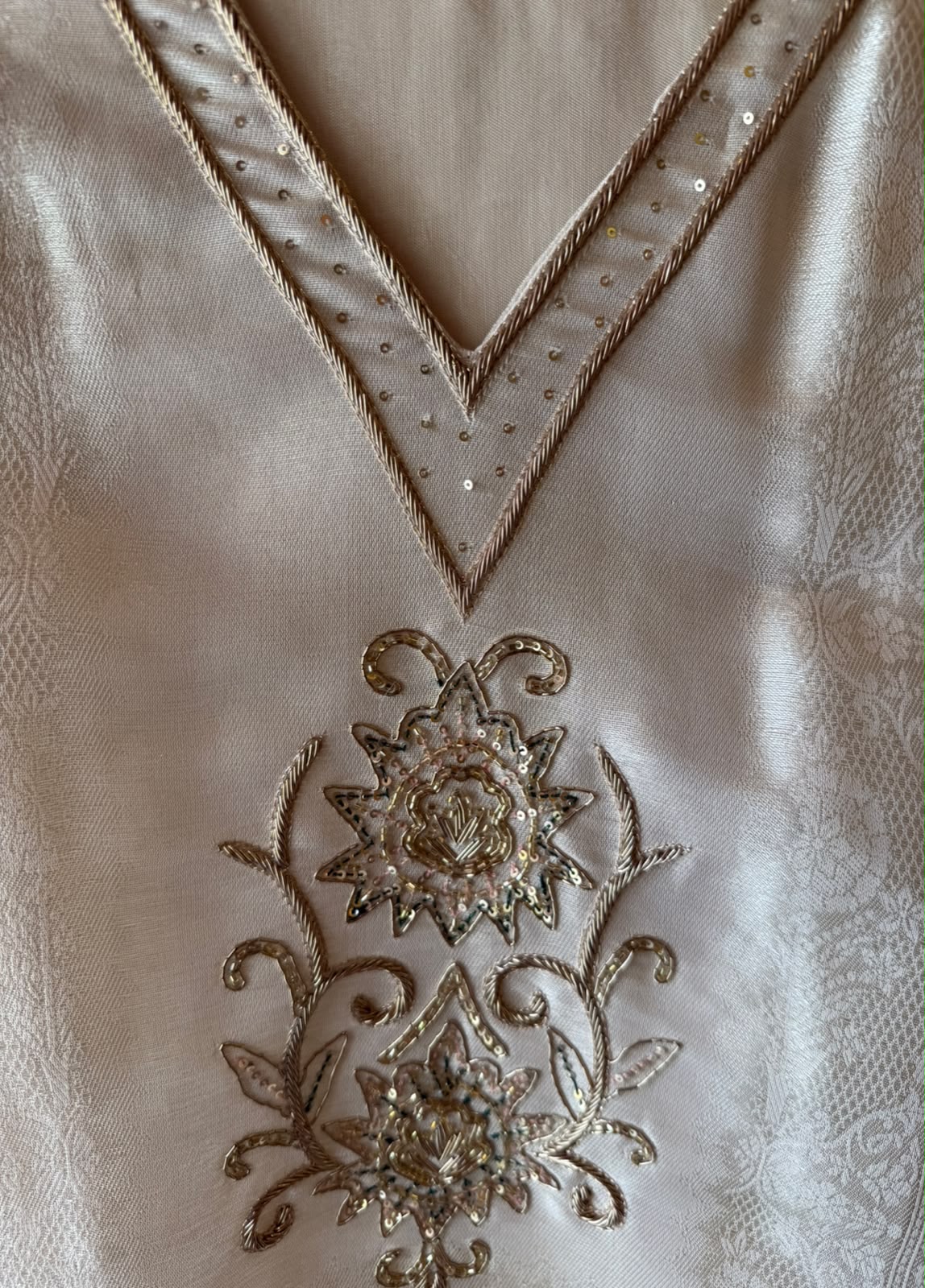 Ivory Printed & Embellished Suit Set