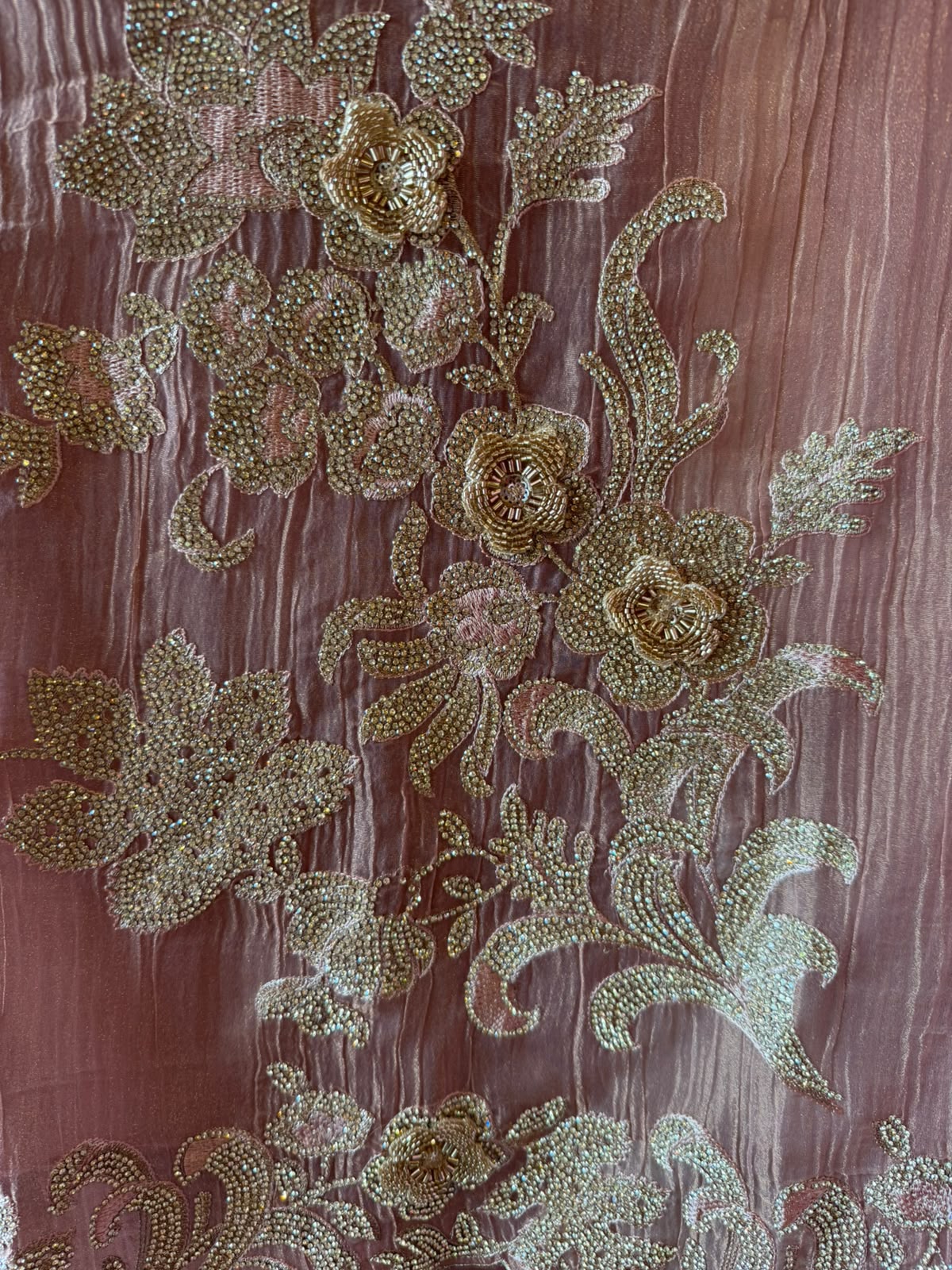 Embroidered crushed tissue Suit Set