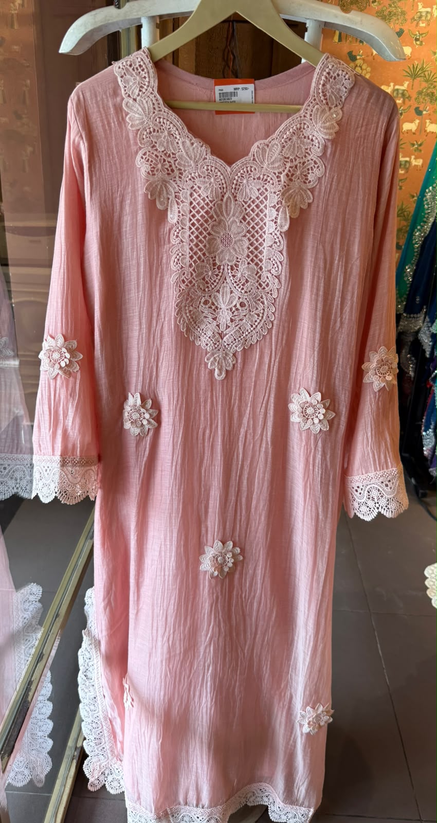 Floral Schiffli work Kurta set
