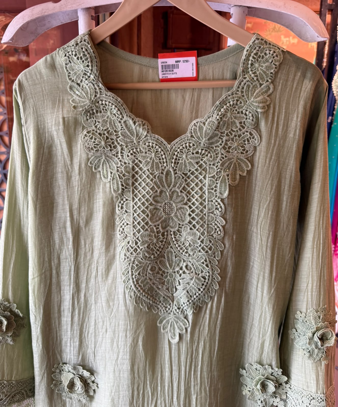 Floral Schiffli work Kurta set