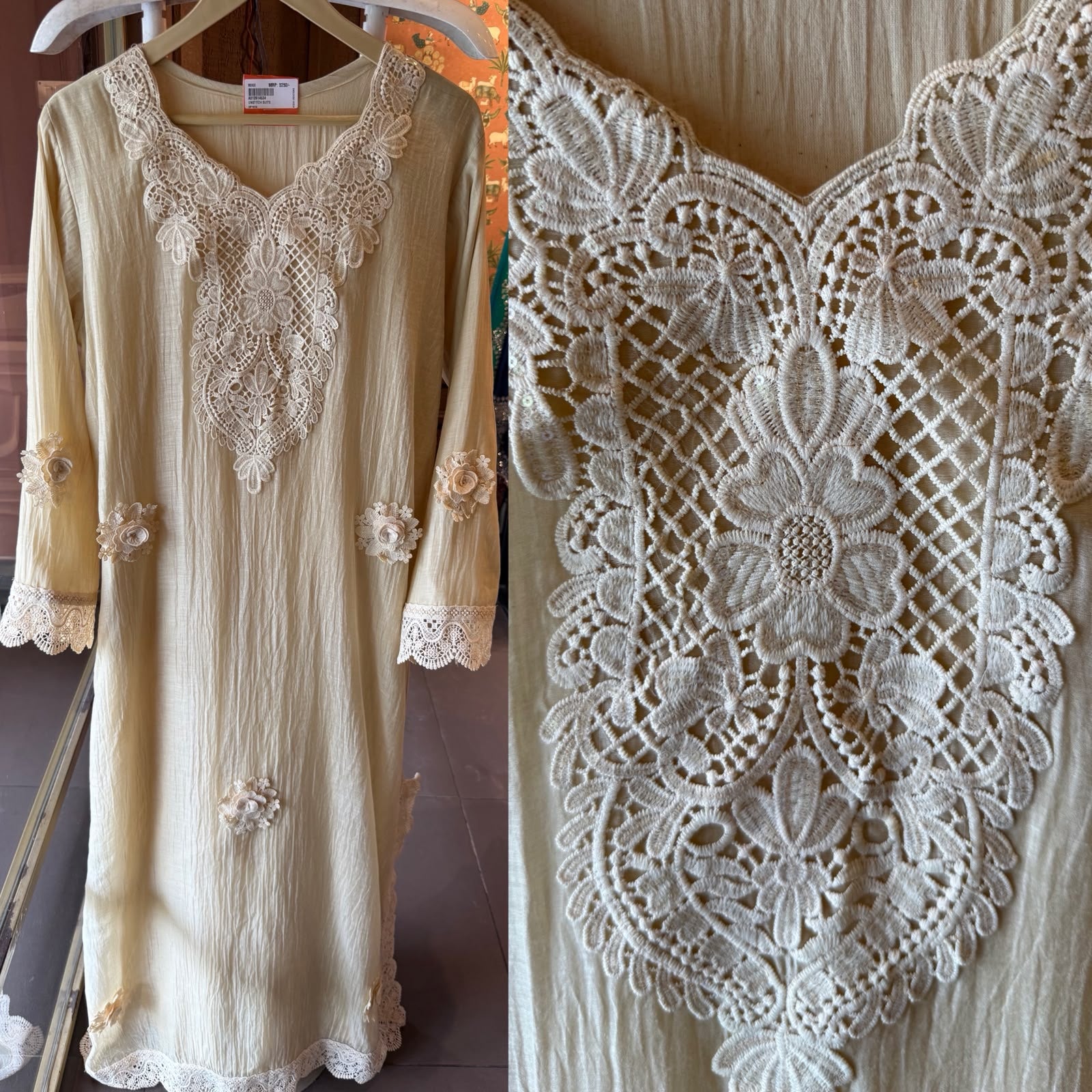 Floral Schiffli work Kurta set