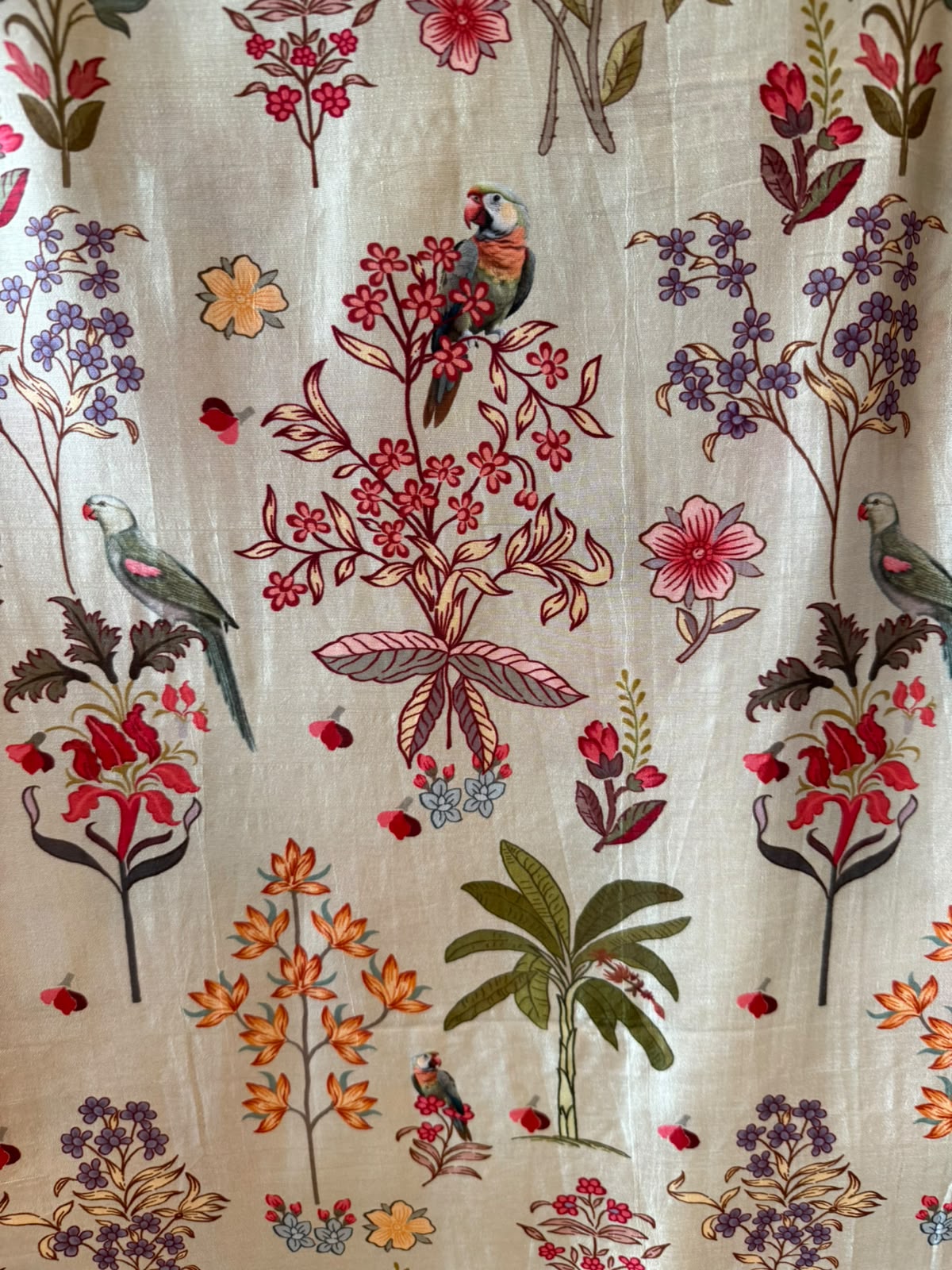 Floral Printed Suit Set with embroidered neck