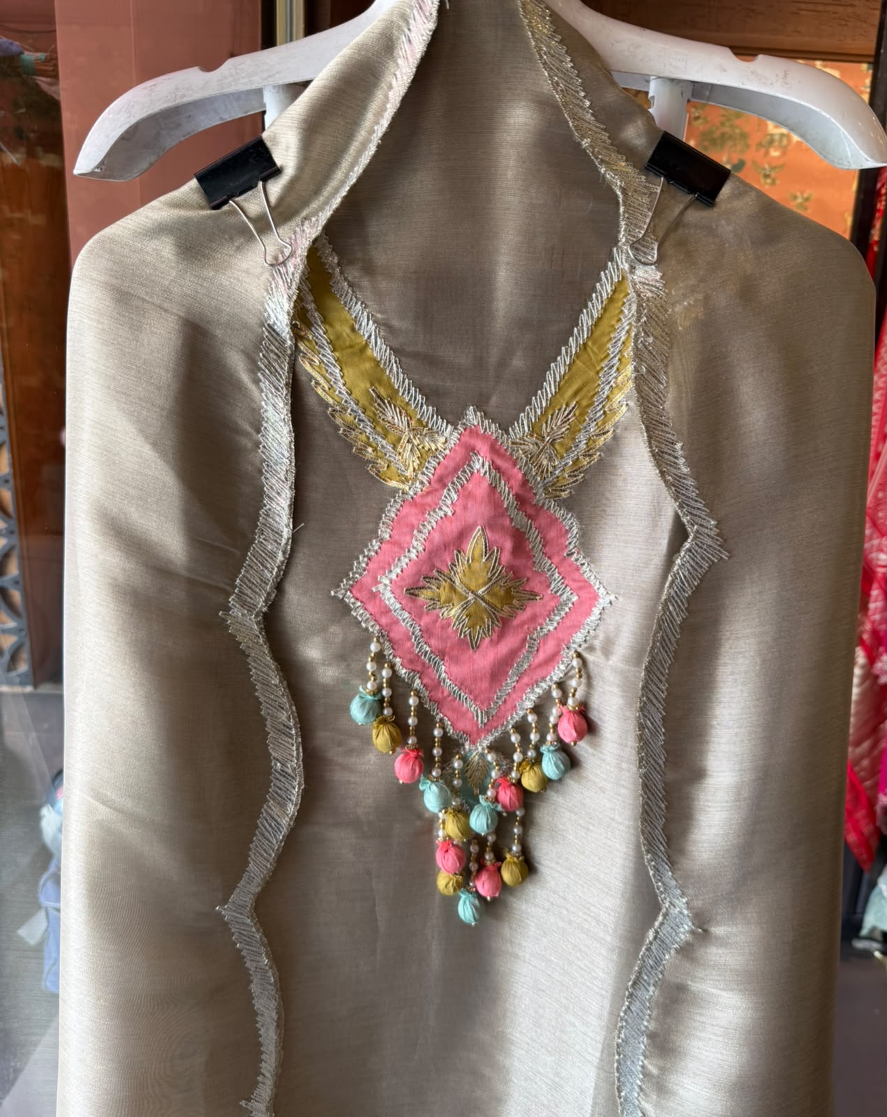 Giraffe tissue Suit with beautiful tassel detailing