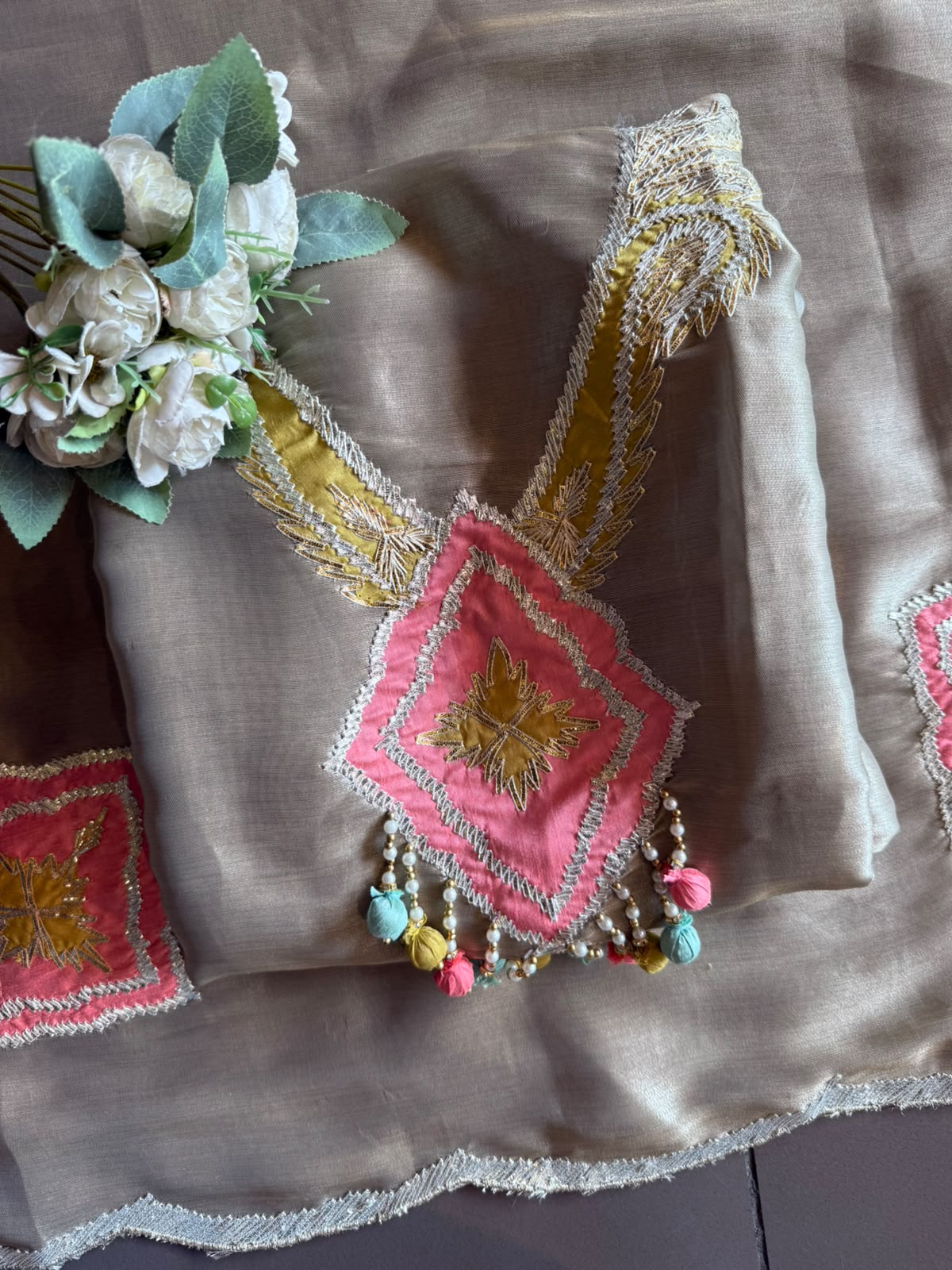 Giraffe tissue Suit with beautiful tassel detailing