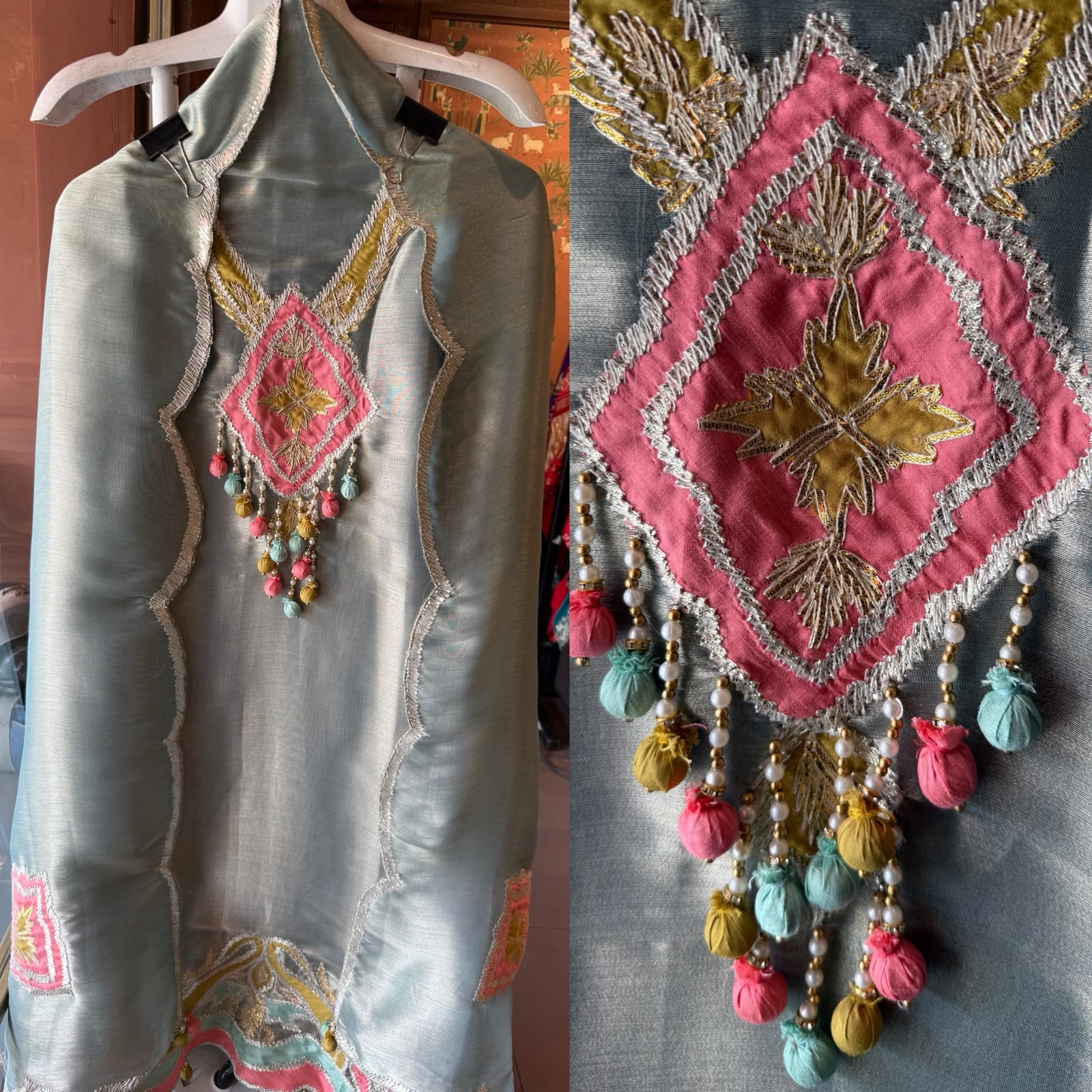 Giraffe tissue Suit with beautiful tassel detailing