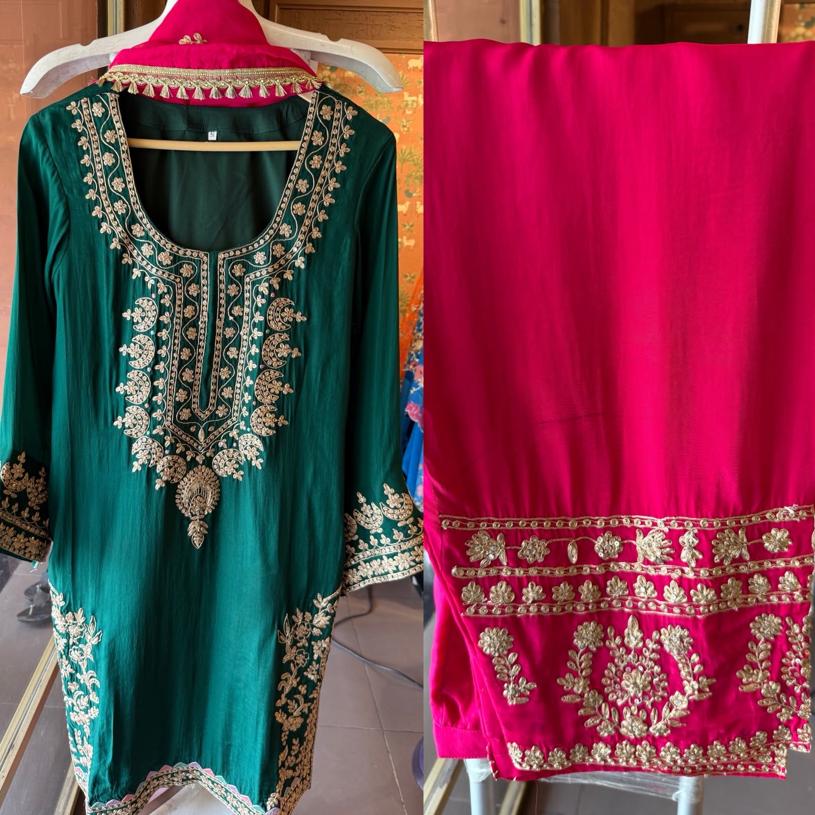 Emerald Green Embroidered Suit