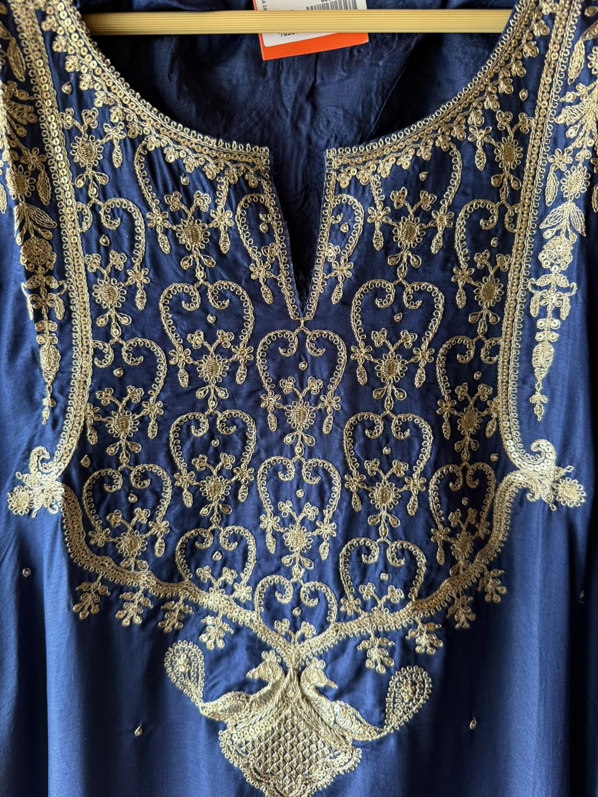 Royal Blue Silk Embroidered Suit Set