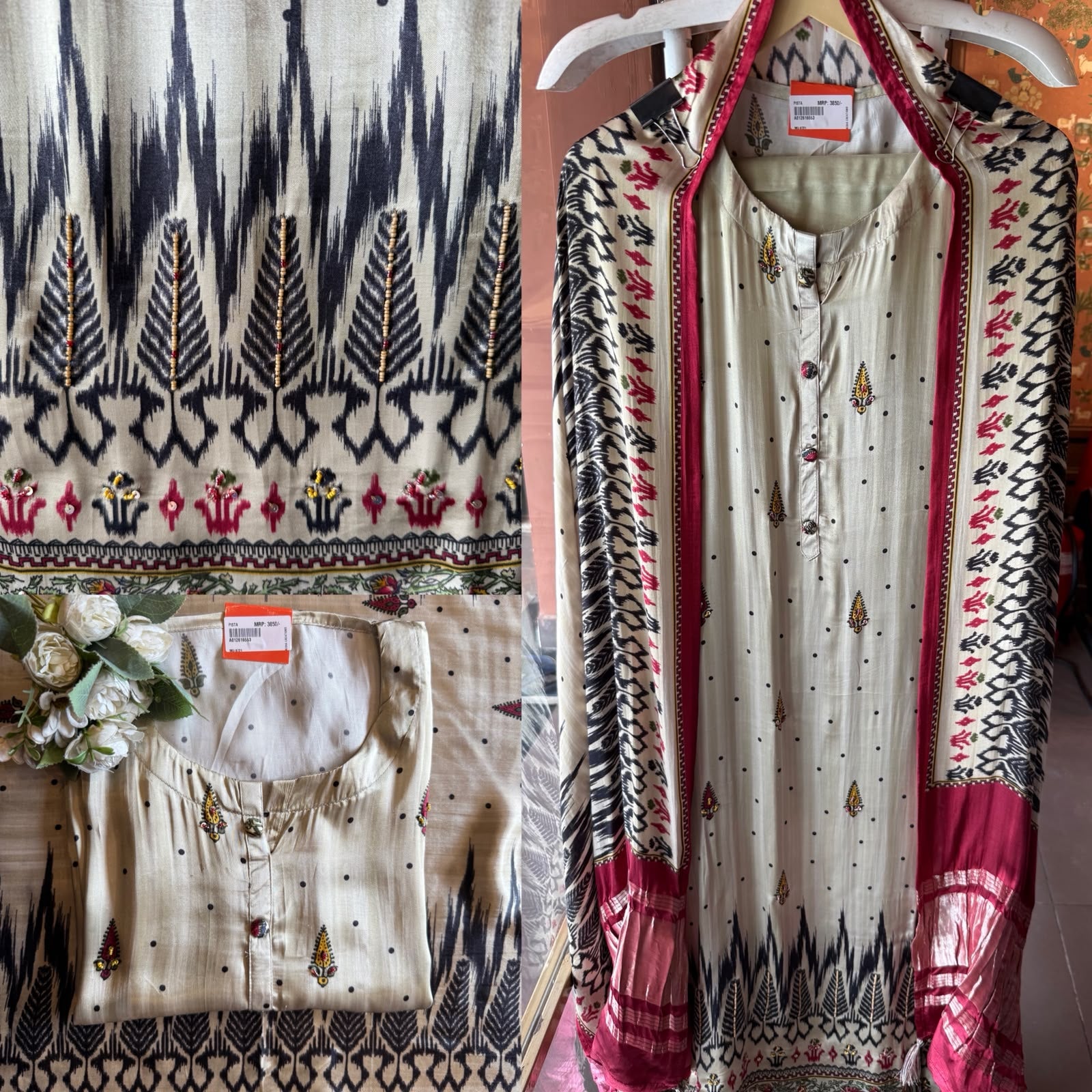 Ikat-Inspired GAJJI silk Suit Set