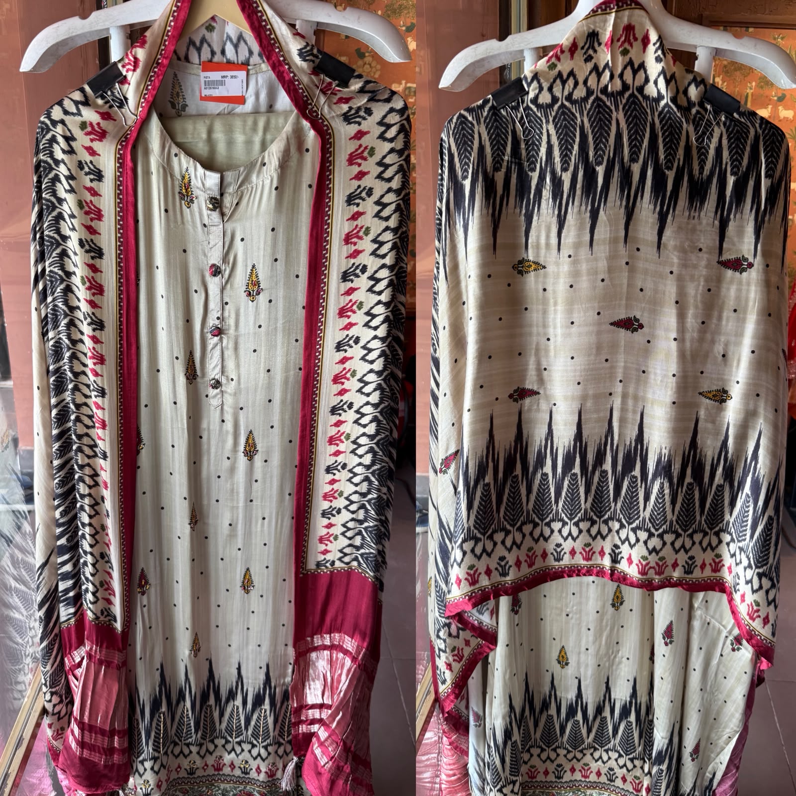 Ikat-Inspired GAJJI silk Suit Set