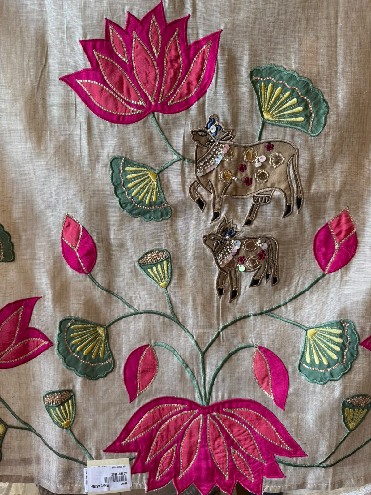 PICHWAI designer Lotus Motif Embroidered Suit Set