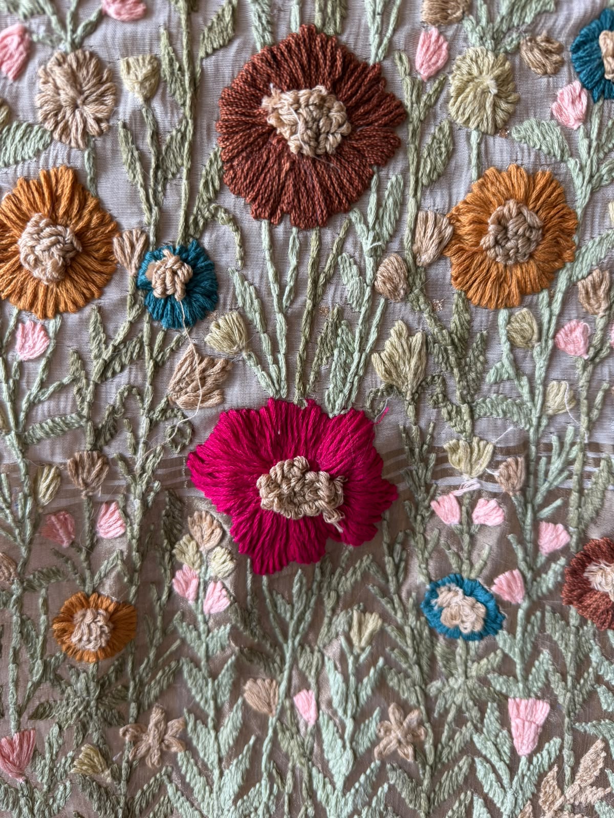 Garden Bloom Hand-Embroidered Suit Set