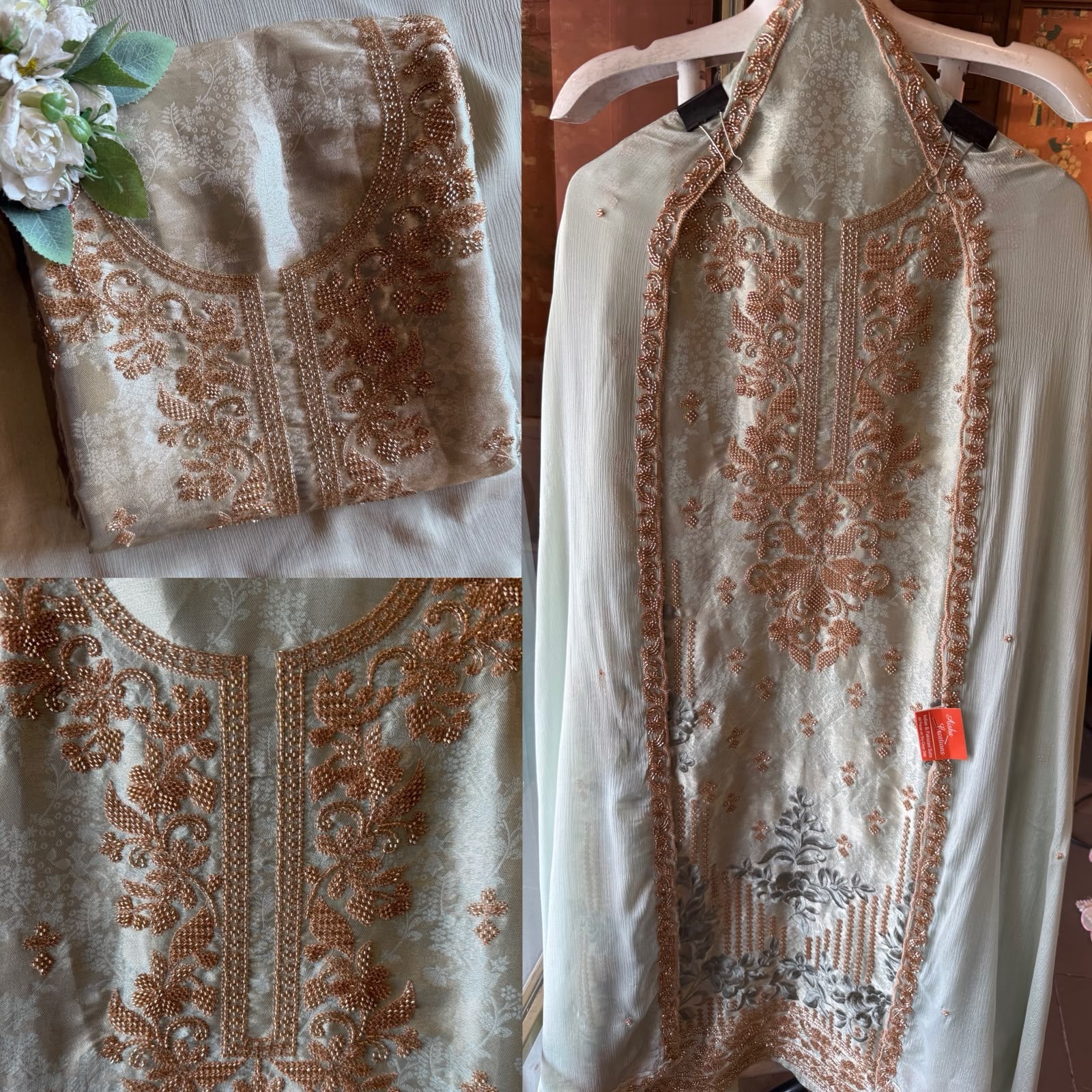 Bead Embroidered Suit Set