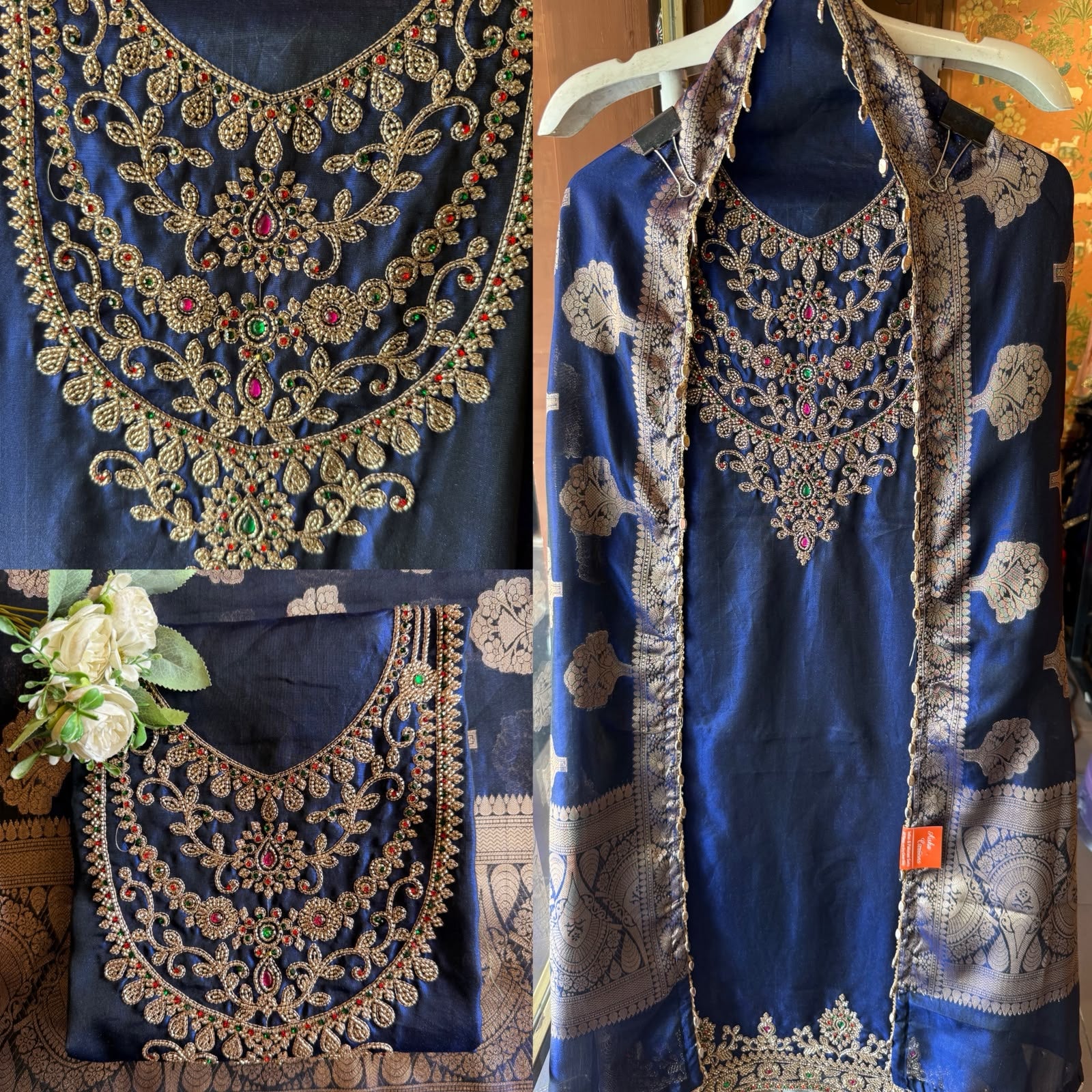 Luxurious Chanderi tissue unstitched suit
