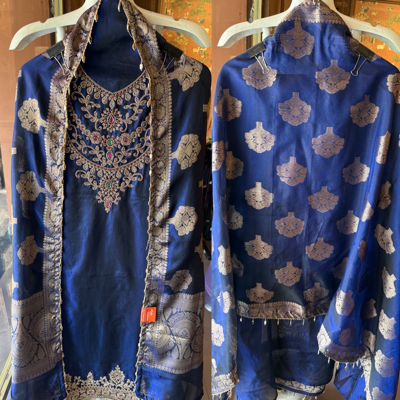 Luxurious Chanderi tissue unstitched suit