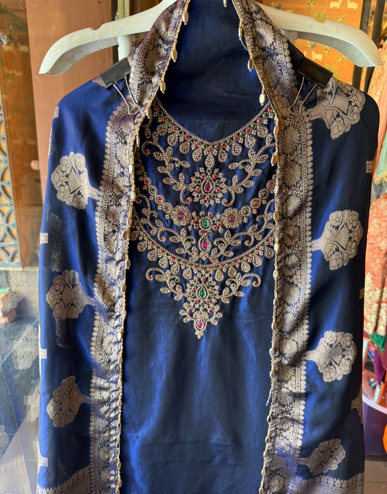 Luxurious Chanderi tissue unstitched suit