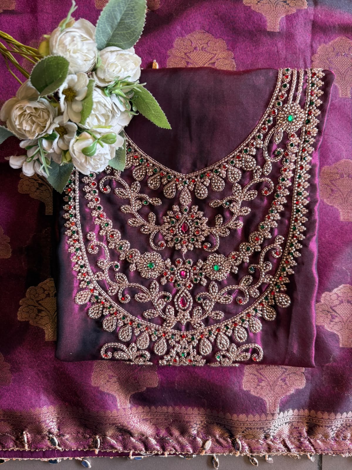 Luxurious Chanderi tissue unstitched suit