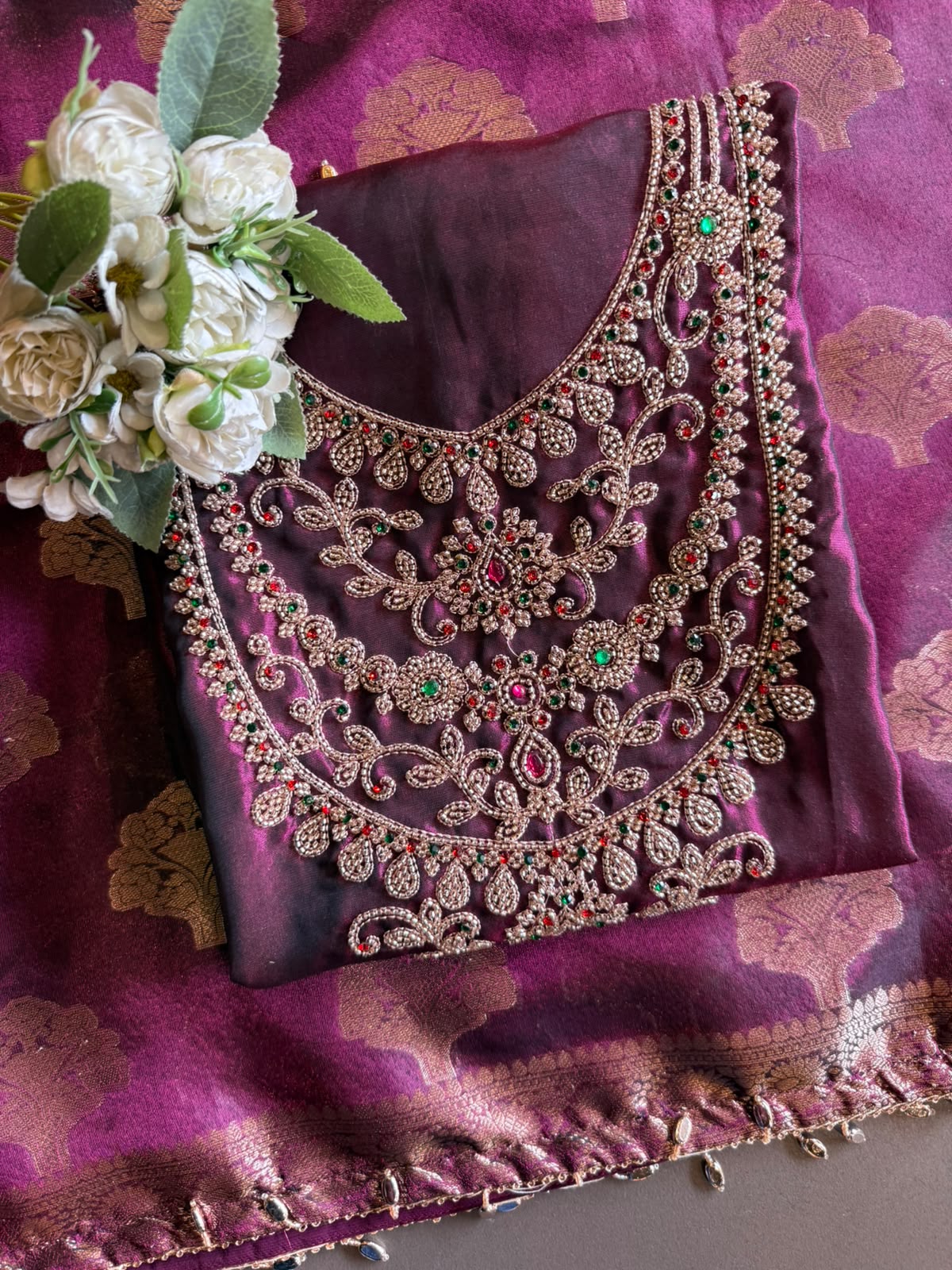 Luxurious Chanderi tissue unstitched suit