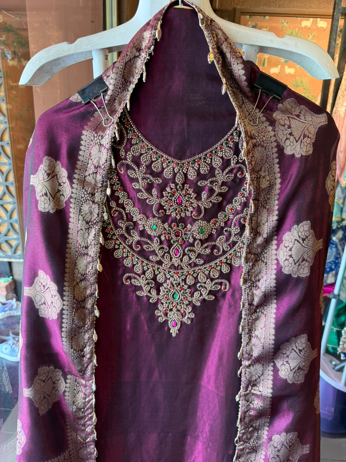 Luxurious Chanderi tissue unstitched suit