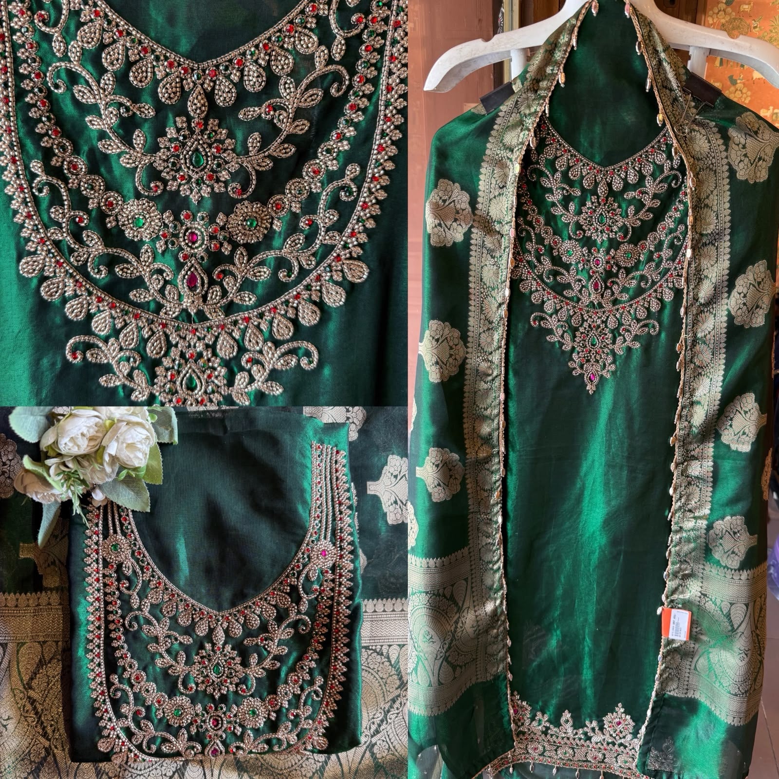 Luxurious Chanderi tissue unstitched suit