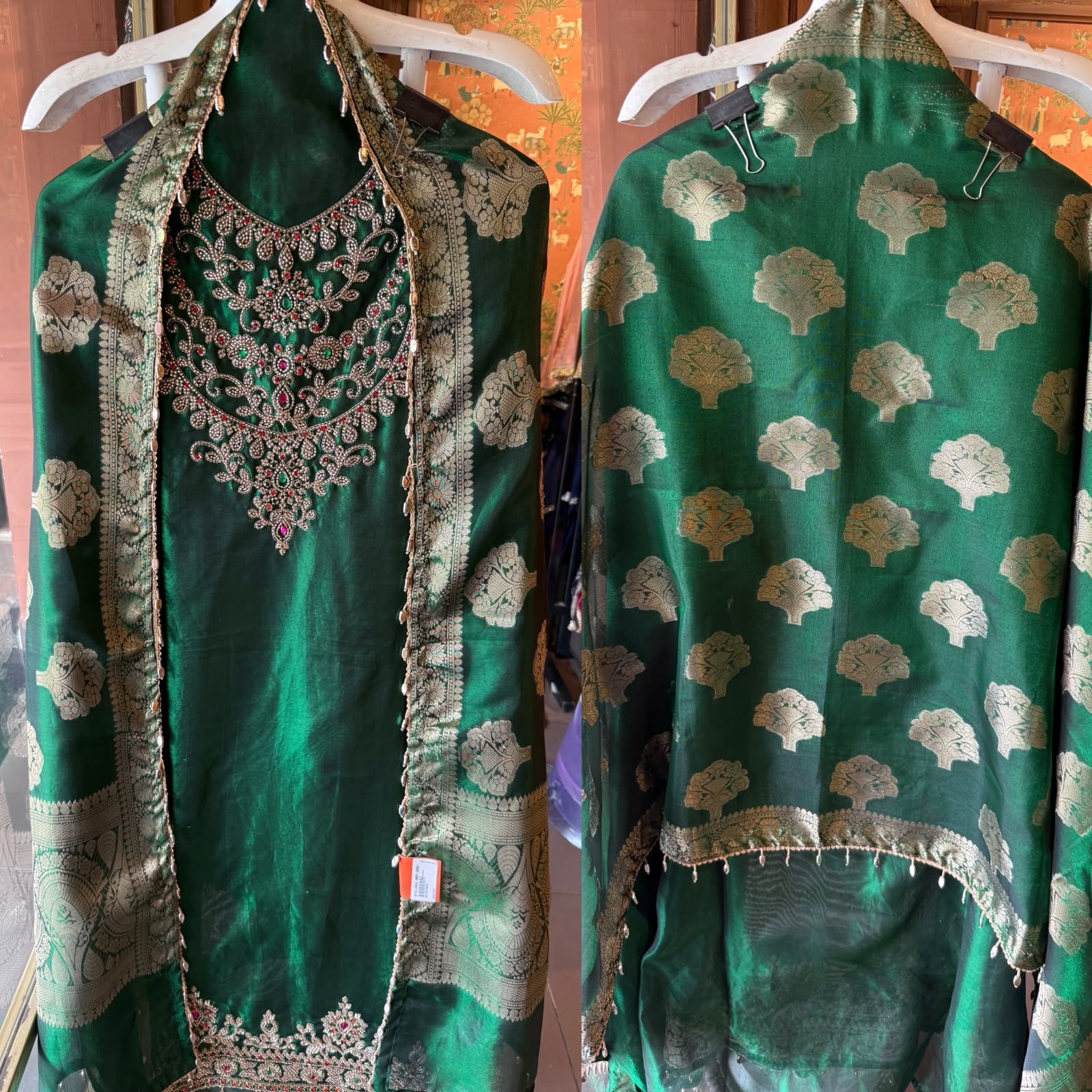 Luxurious Chanderi tissue unstitched suit