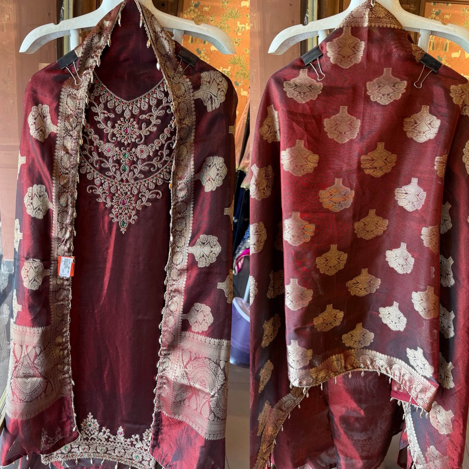 Luxurious Chanderi tissue unstitched suit