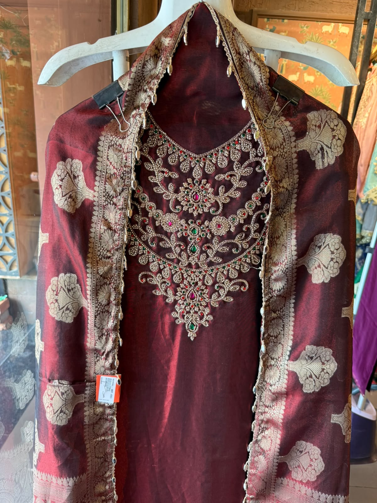 Luxurious Chanderi tissue unstitched suit