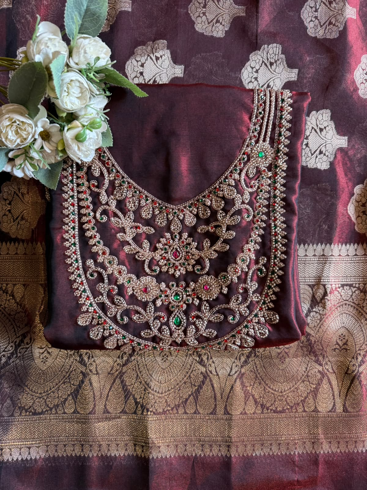 Luxurious Chanderi tissue unstitched suit