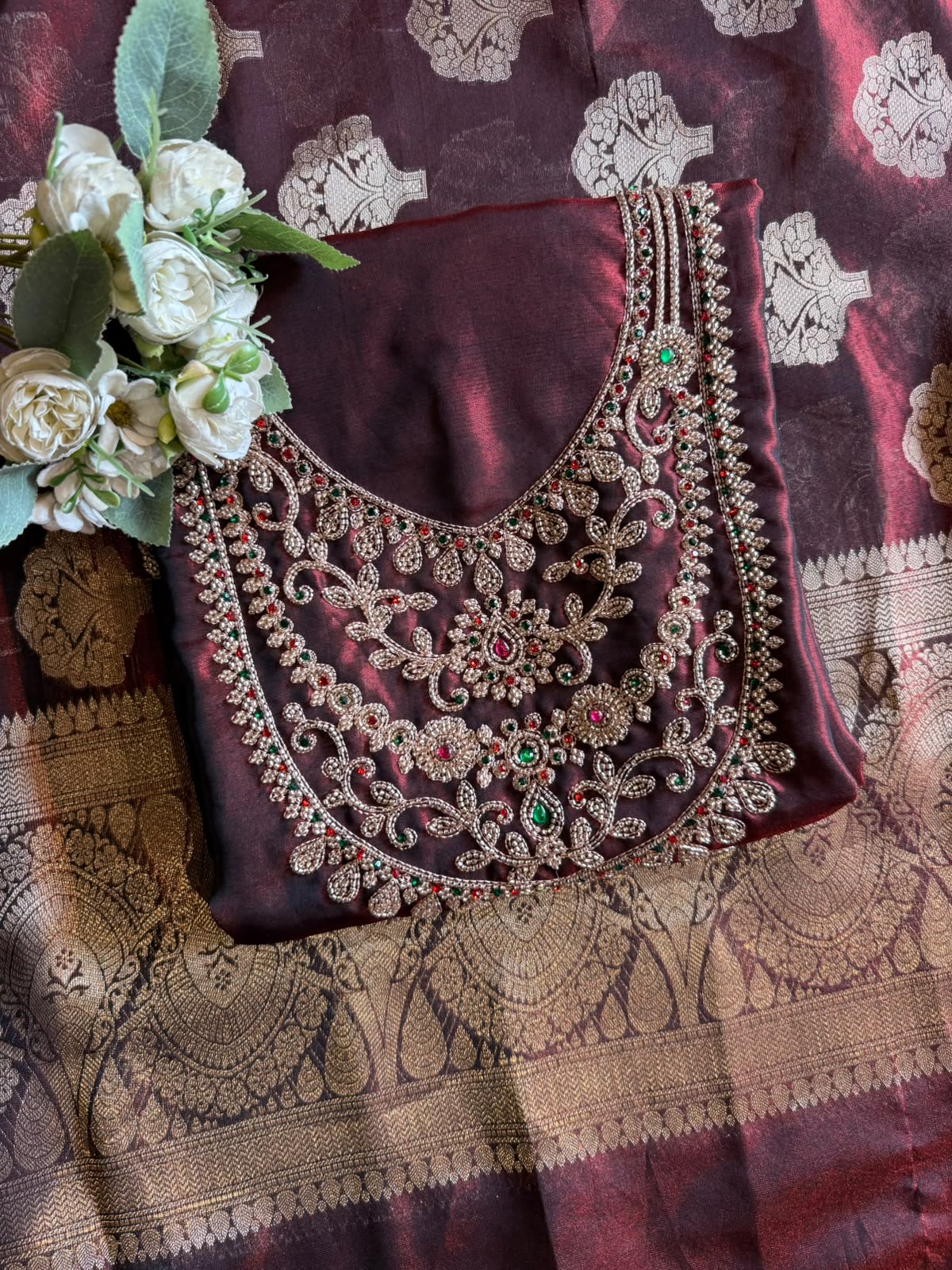 Luxurious Chanderi tissue unstitched suit