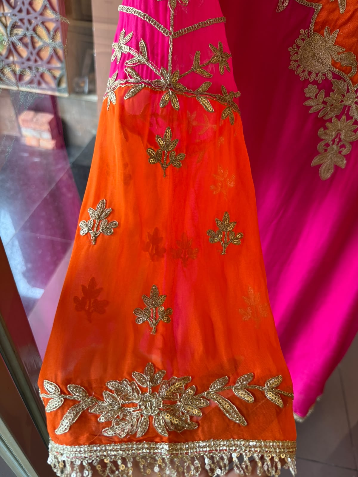 Heavily embroidered pure 100% silk Kurta