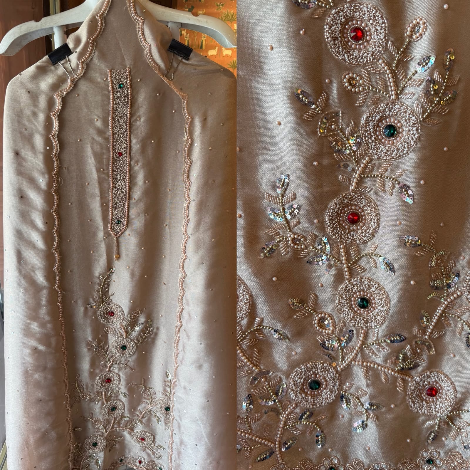 Hand-Embroidered Unstitched Suit set
