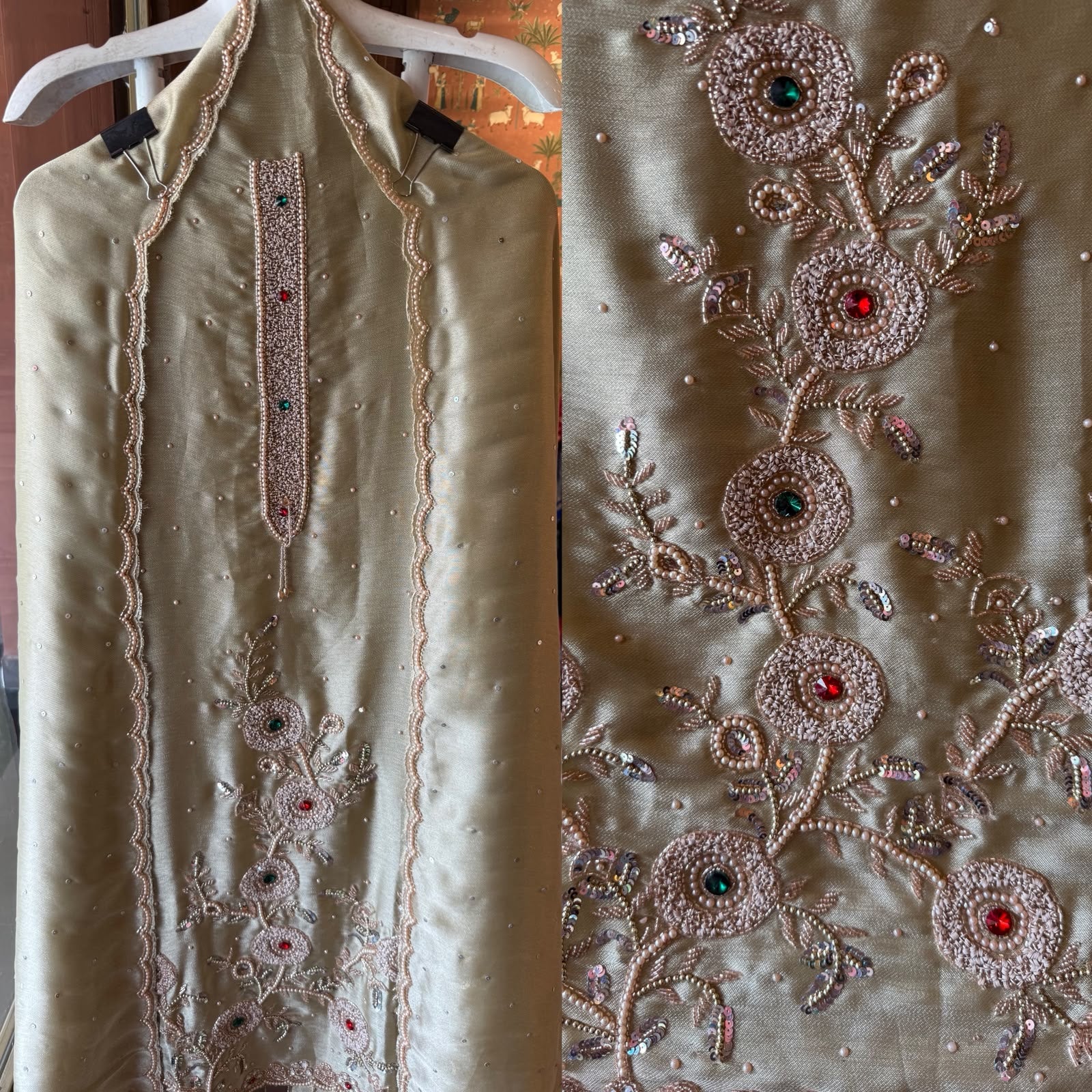 Hand-Embroidered Unstitched Suit set