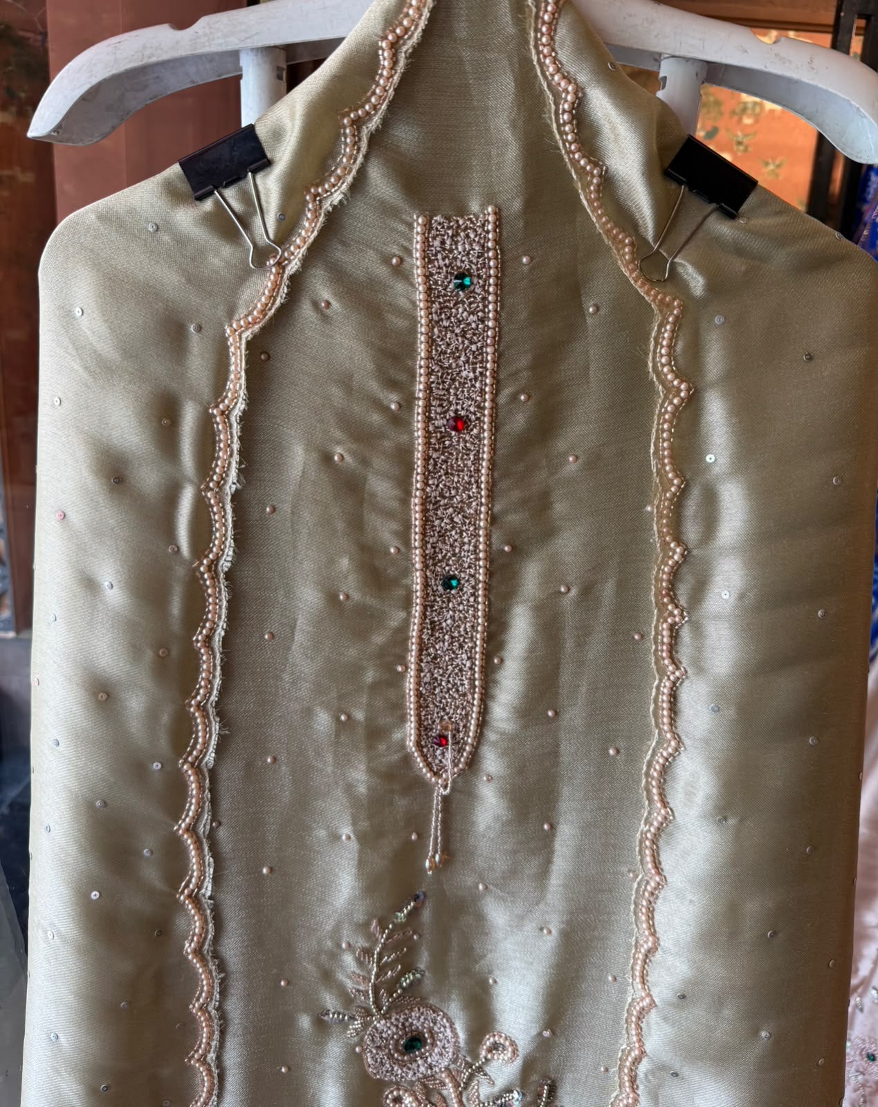 Hand-Embroidered Unstitched Suit set