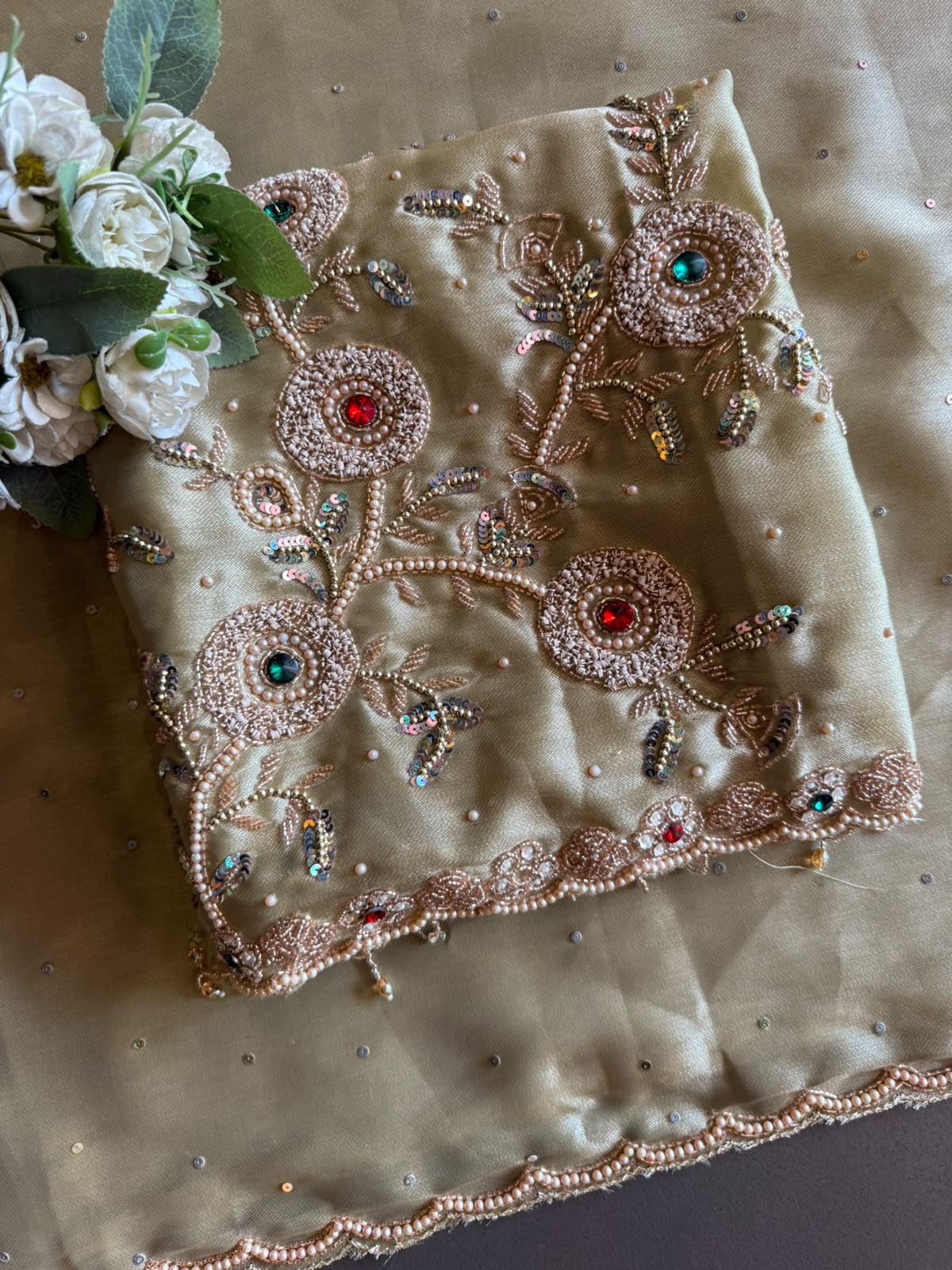 Hand-Embroidered Unstitched Suit set