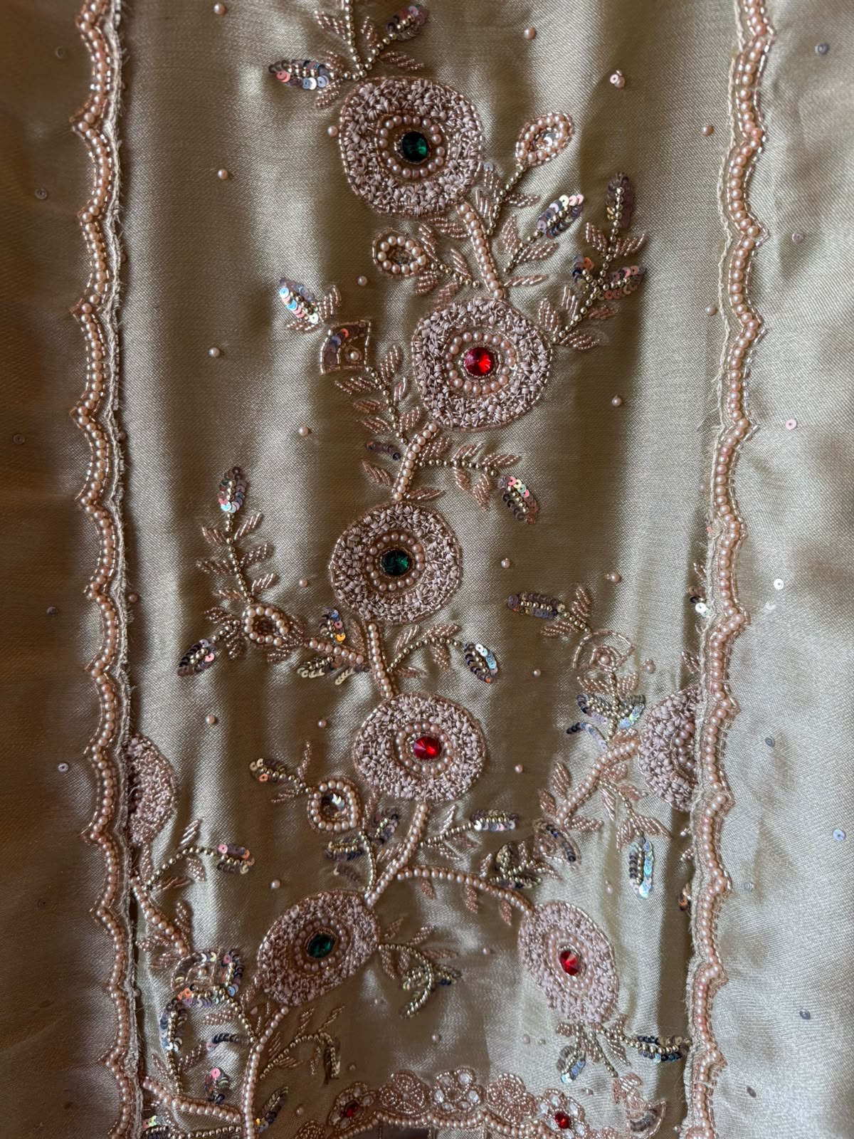 Hand-Embroidered Unstitched Suit set
