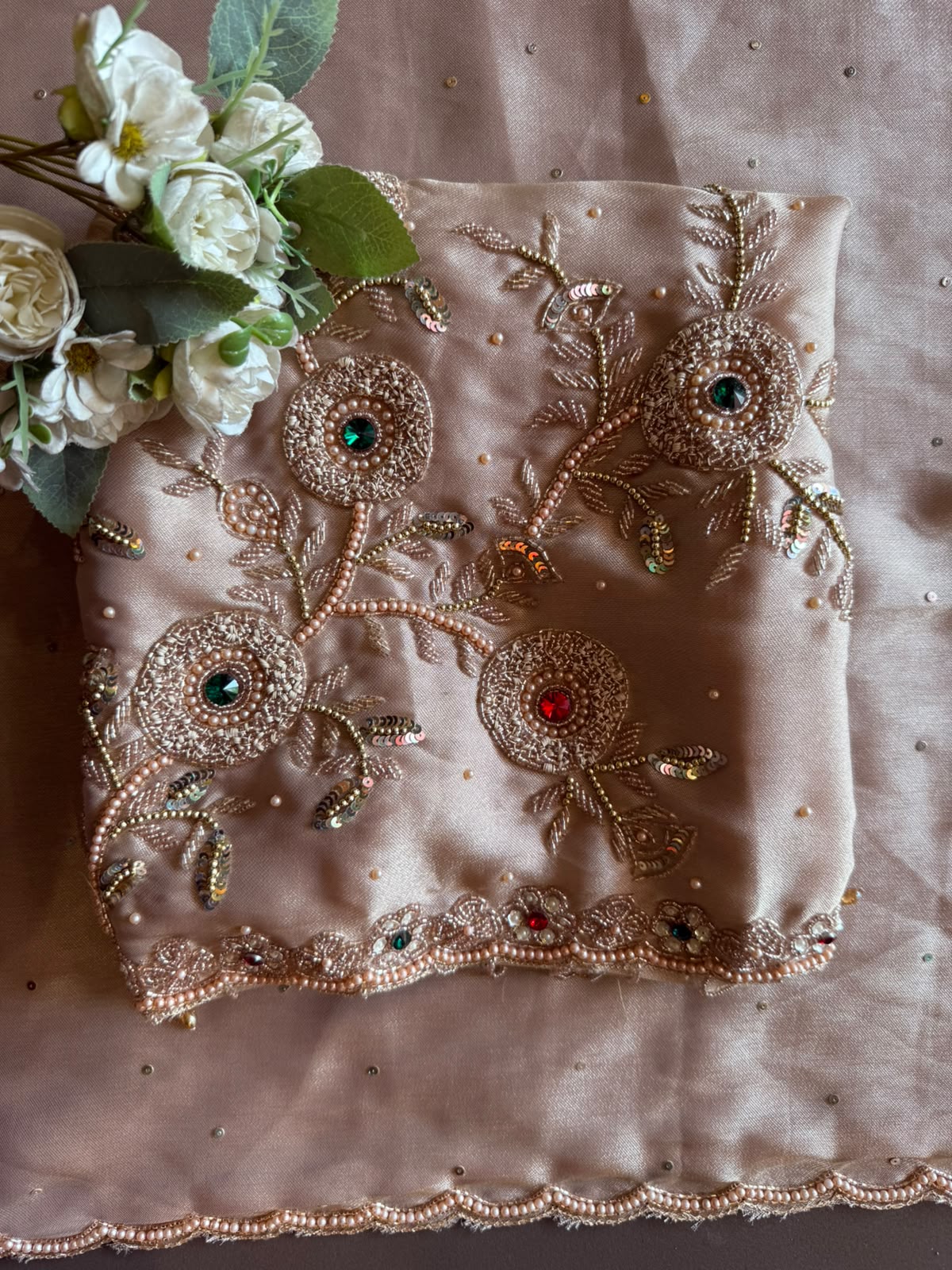 Hand-Embroidered Unstitched Suit set