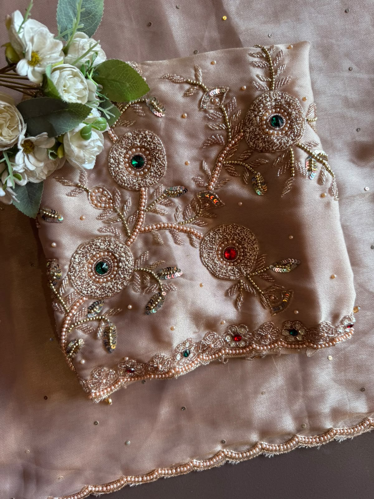 Hand-Embroidered Unstitched Suit set