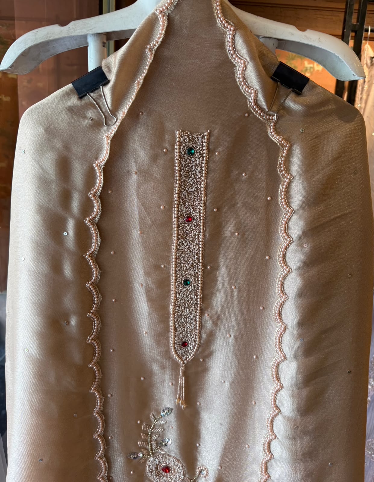 Hand-Embroidered Unstitched Suit set