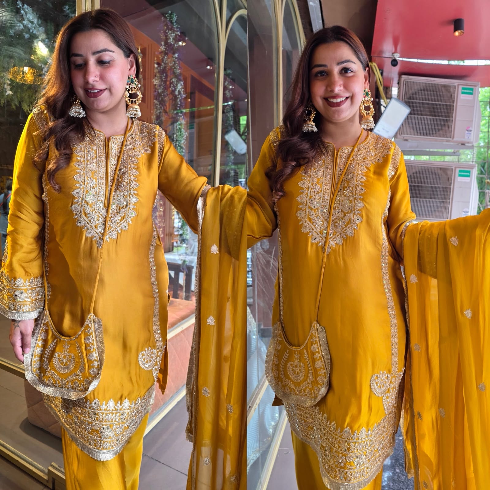 Premium Organza Satin Designer stitched set