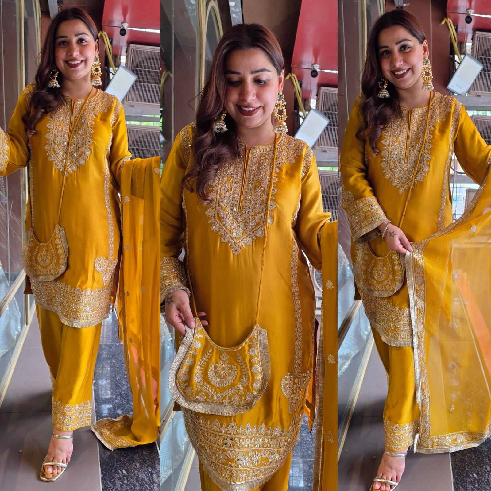 Premium Organza Satin Designer stitched set
