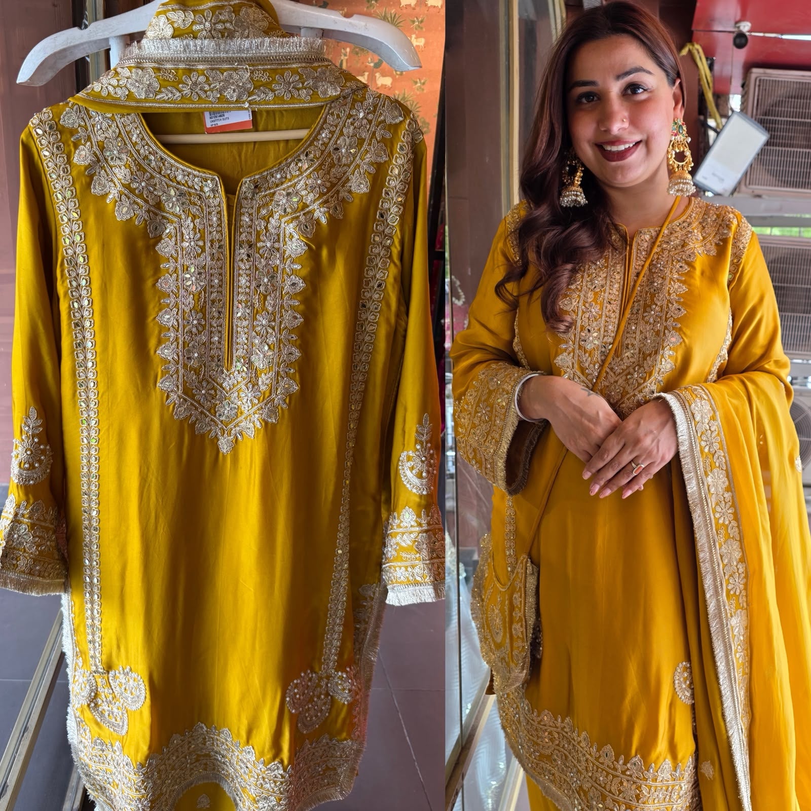 Premium Organza Satin Designer stitched set