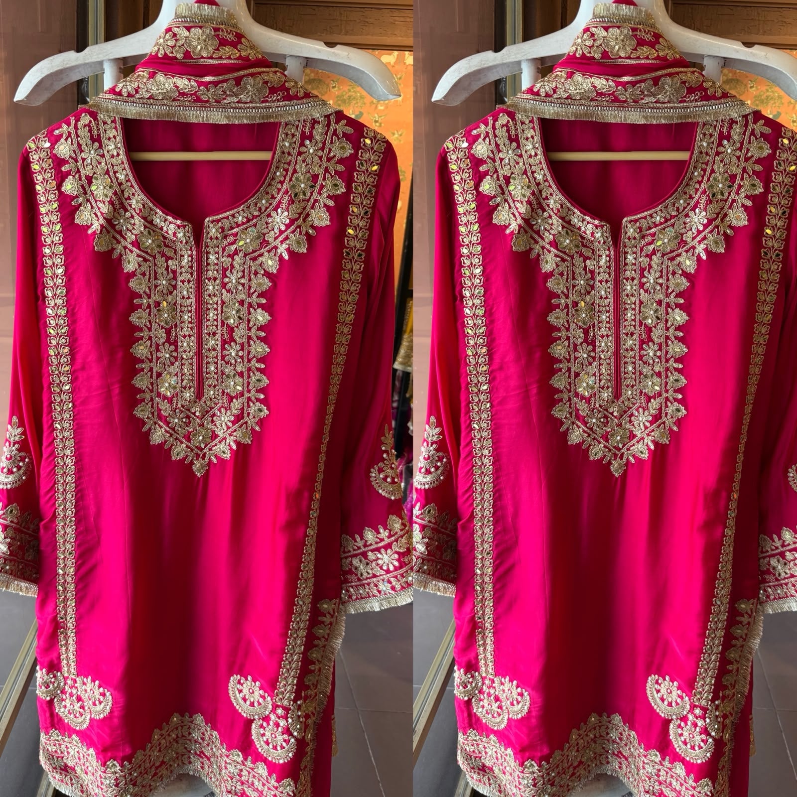 Premium Organza Satin Designer stitched set