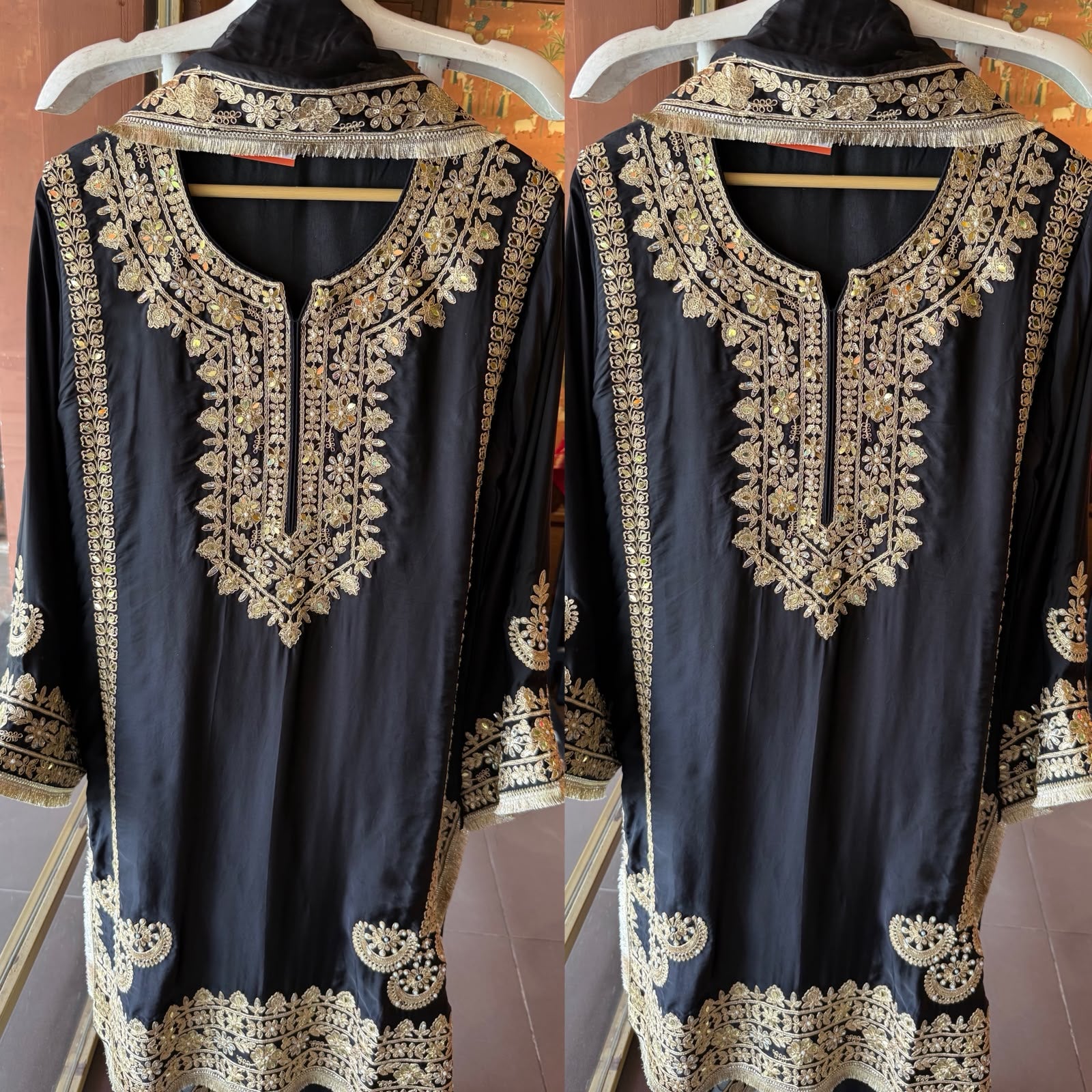 Premium Organza Satin Designer stitched set