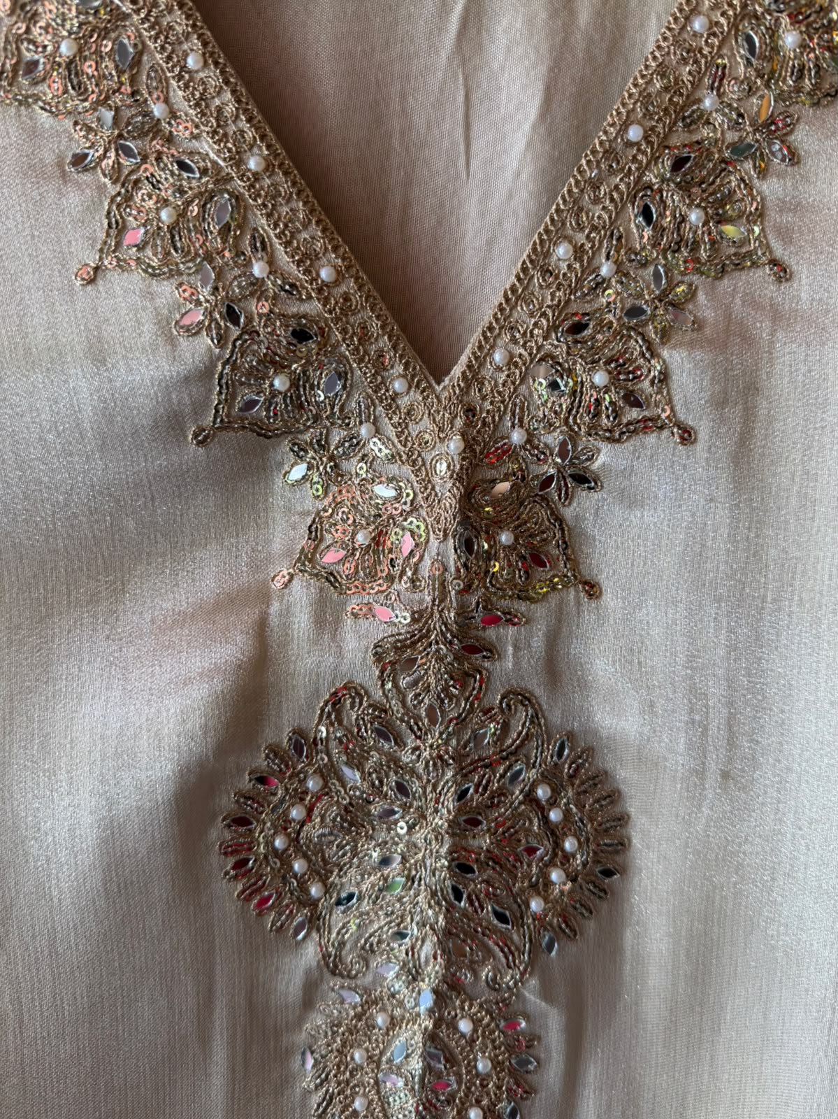 Beautiful ivory  Suit with Red Dupatta