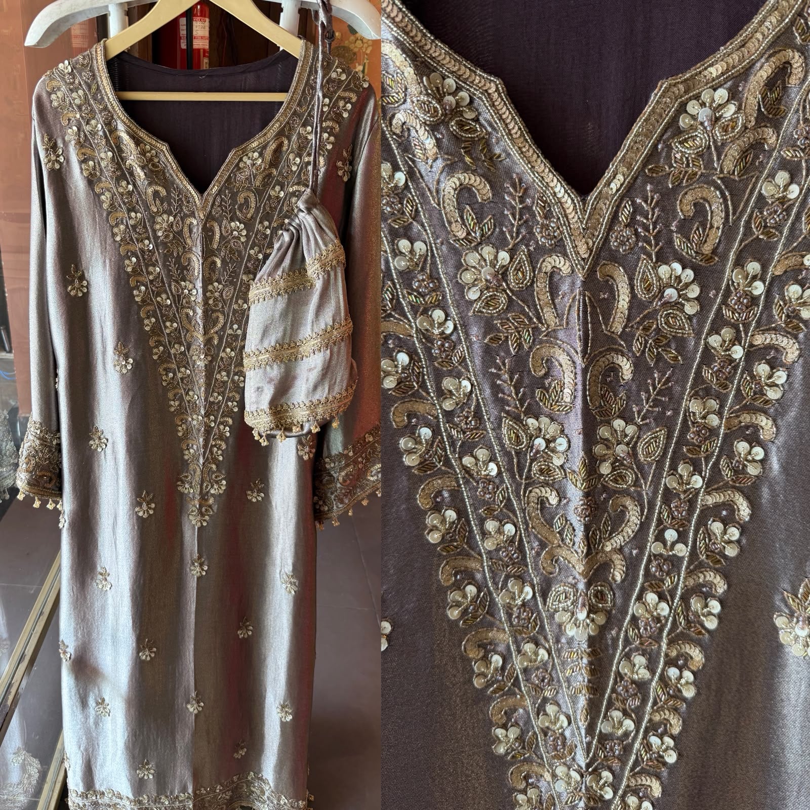 Luxury Shimmer giraffe Tissue long dress