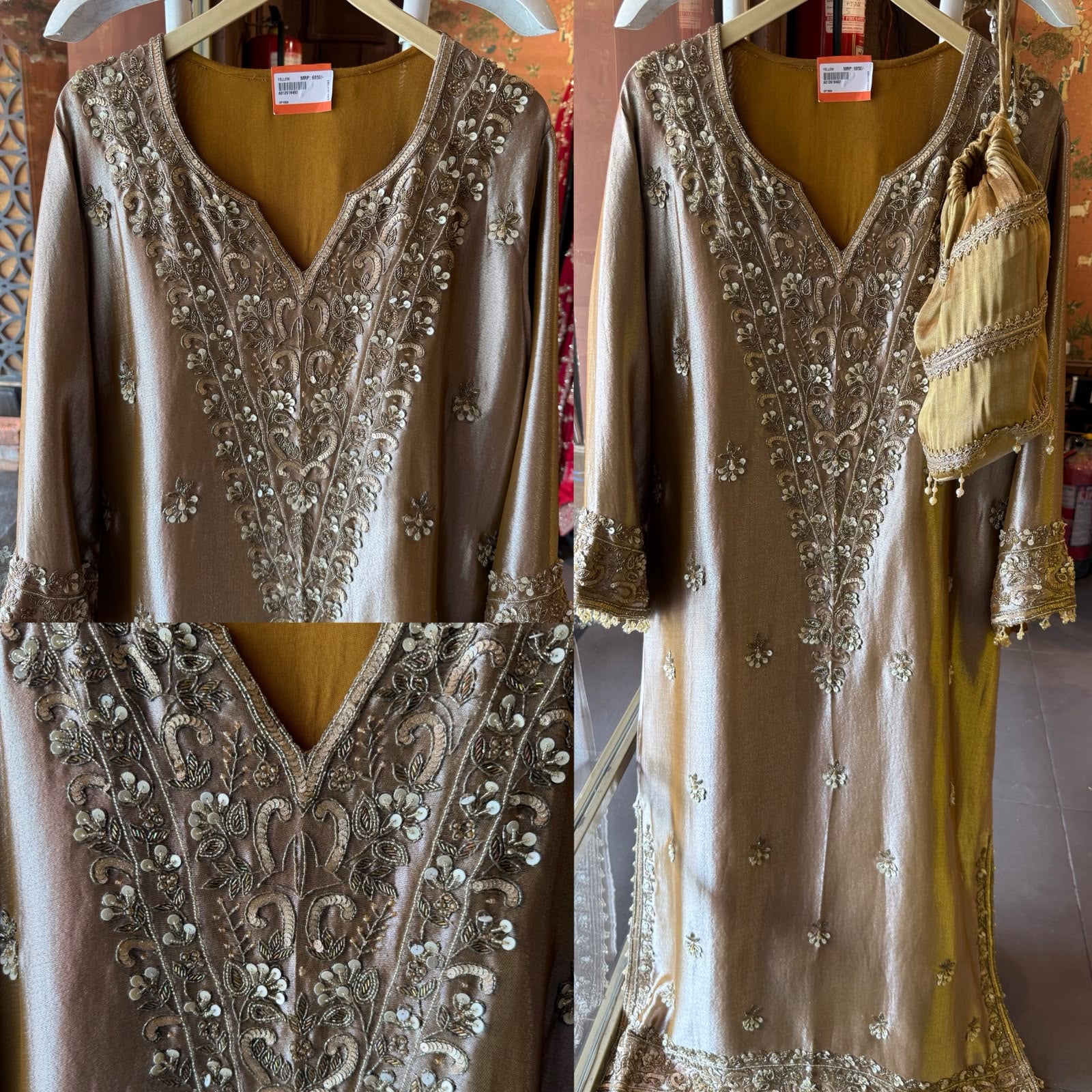 Luxury Shimmer giraffe Tissue long dress