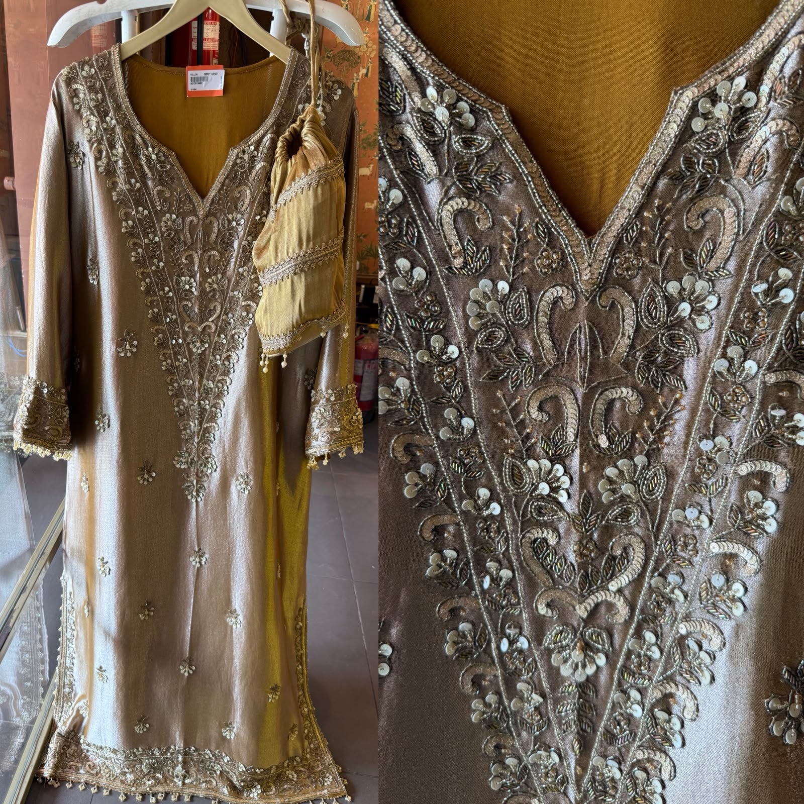 Luxury Shimmer giraffe Tissue long dress