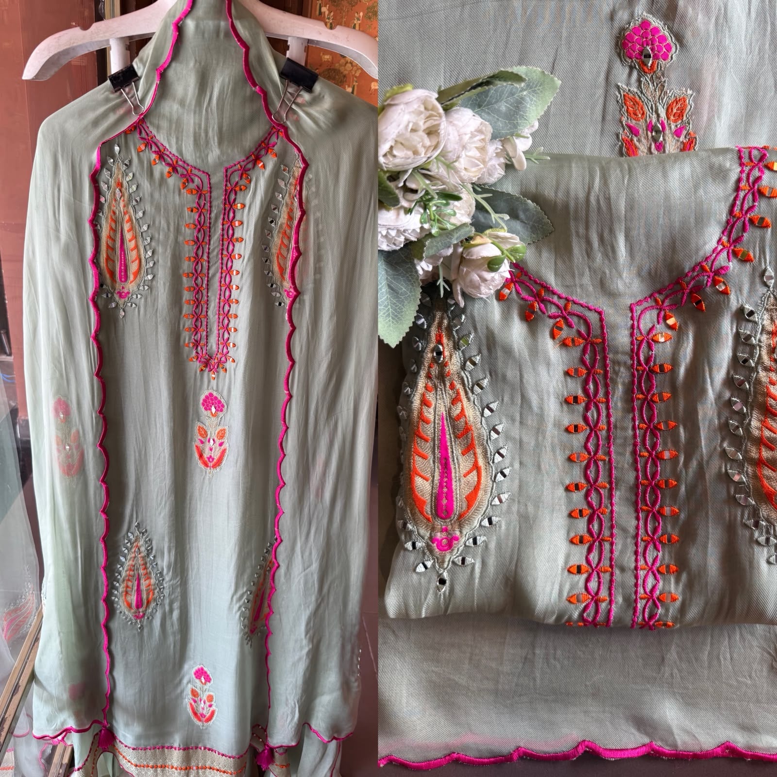 Soft Pure organza Twill UNSTITCHED SUIT